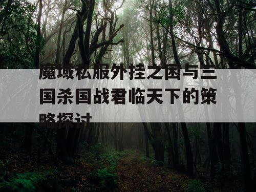 魔域私服外挂之困与三国杀国战君临天下的策略探讨 魔域私服外挂之困与三国杀国战君临天下的策略探讨