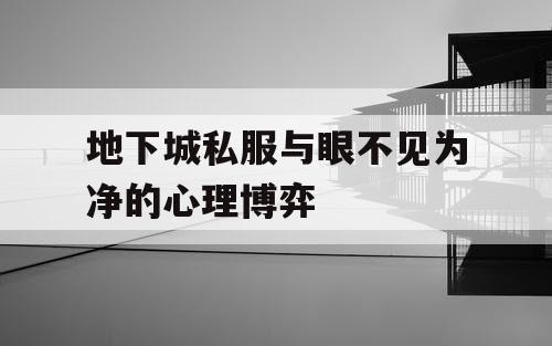 地下城私服与眼不见为净的心理博弈