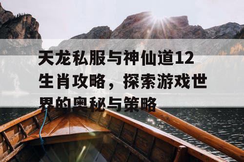 天龙私服与神仙道12生肖攻略，探索游戏世界的奥秘与策略