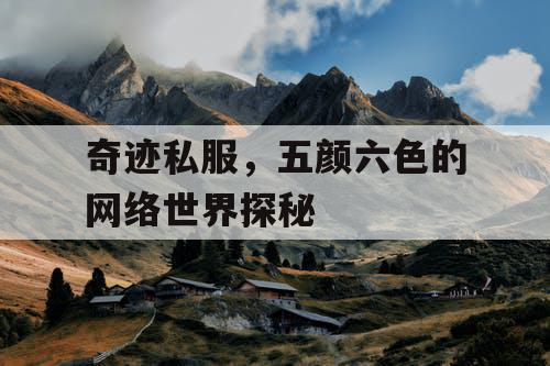 奇迹私服，五颜六色的网络世界探秘