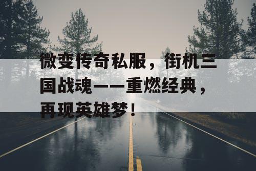 微变传奇私服，街机三国战魂——重燃经典，再现英雄梦！