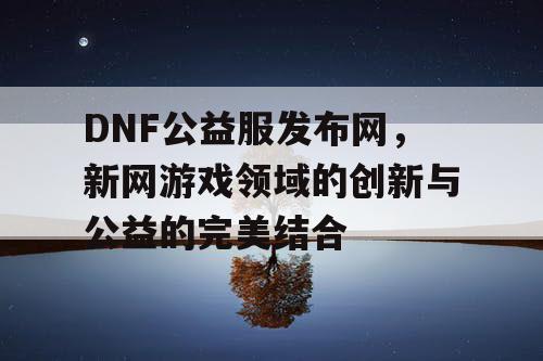 DNF公益服发布网，新网游戏领域的创新与公益的完美结合