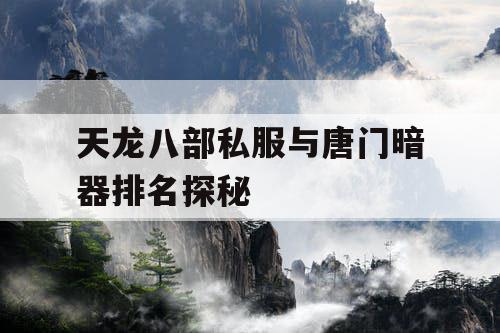 天龙八部私服与唐门暗器排名探秘 天龙八部私服与唐门暗器排名探秘