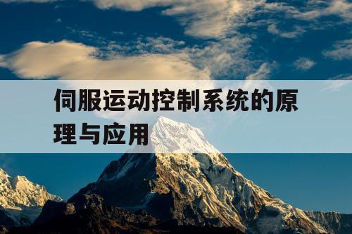 伺服运动控制系统的原理与应用 伺服运动控制系统的原理与应用