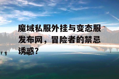 魔域私服外挂与变态服发布网，冒险者的禁忌诱惑？