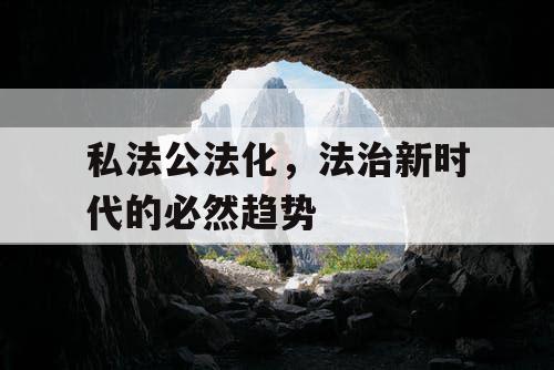 私法公法化,法治新时代的必然趋势 私法公法化,法治新时代的必然趋势