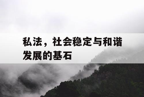 私法,社会稳定与和谐发展的基石 私法,社会稳定与和谐发展的基石