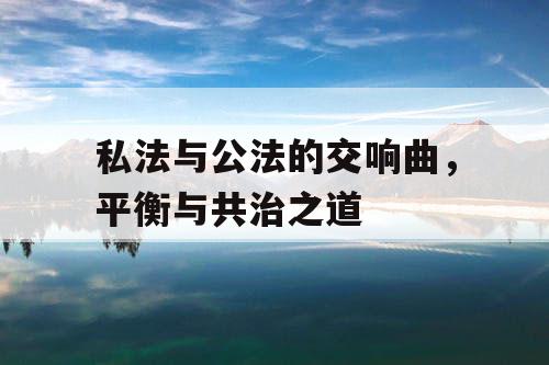 私法与公法的交响曲,平衡与共治之道 私法与公法的交响曲,平衡与共治之道