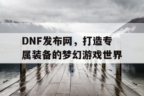 DNF发布网，打造专属装备的梦幻游戏世界