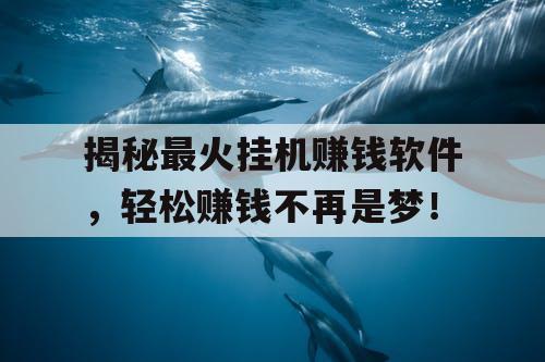 揭秘最火挂机赚钱软件，轻松赚钱不再是梦！