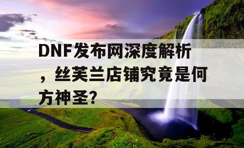 DNF发布网深度解析，丝芙兰店铺究竟是何方神圣？