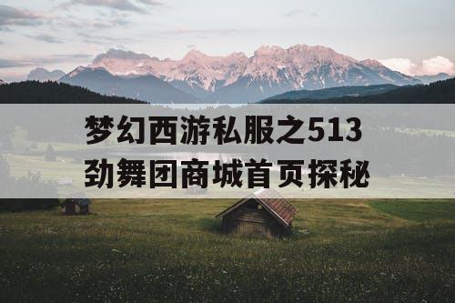 梦幻西游私服之513劲舞团商城首页探秘