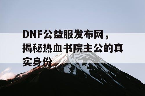 DNF公益服发布网，揭秘热血书院主公的真实身份