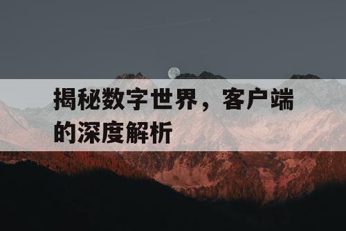 揭秘数字世界，客户端的深度解析