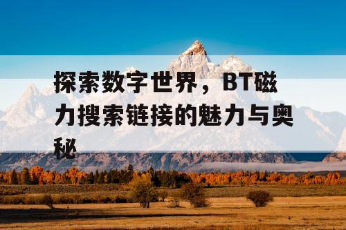 探索数字世界,BT磁力搜索链接的魅力与奥秘 探索数字世界,BT磁力搜索链接的魅力与奥秘
