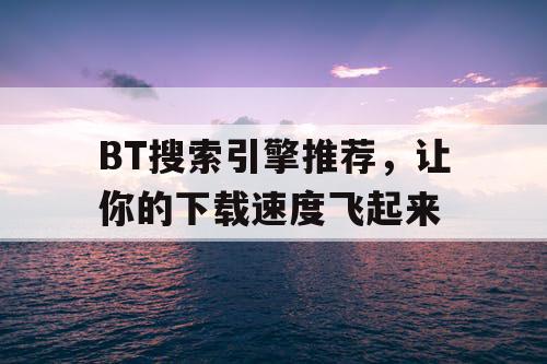BT搜索引擎推荐，让你的下载速度飞起来