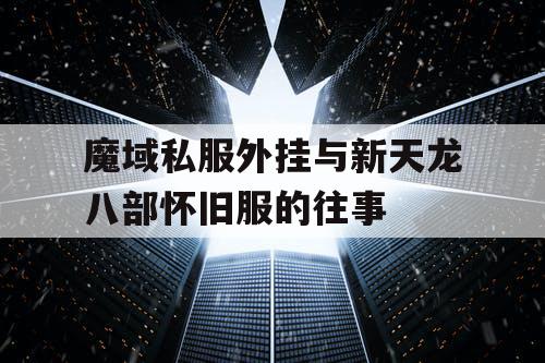 魔域私服外挂与新天龙八部怀旧服的往事