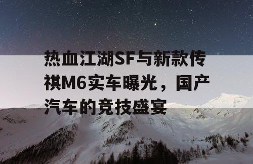热血江湖SF与新款传祺M6实车曝光，国产汽车的竞技盛宴