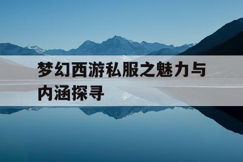 梦幻西游私服之魅力与内涵探寻