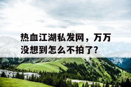 热血江湖私发网，万万没想到怎么不拍了？