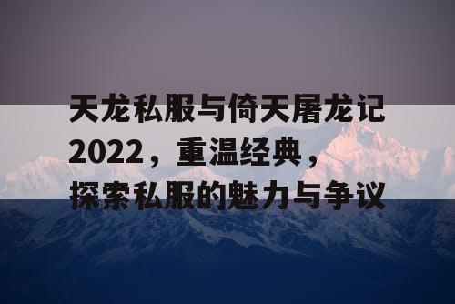 天龙私服与倚天屠龙记2022，重温经典，探索私服的魅力与争议