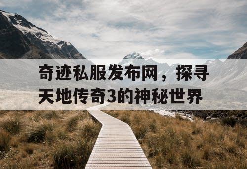 奇迹私服发布网，探寻天地传奇3的神秘世界