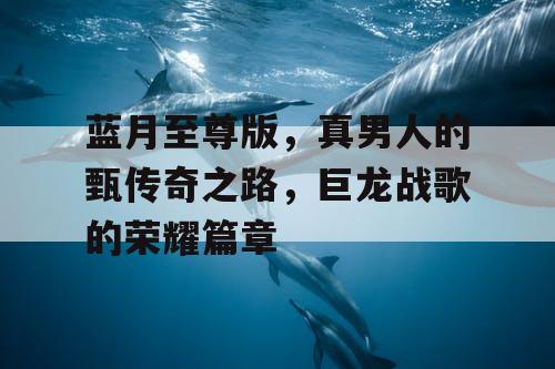 蓝月至尊版，真男人的甄传奇之路，巨龙战歌的荣耀篇章