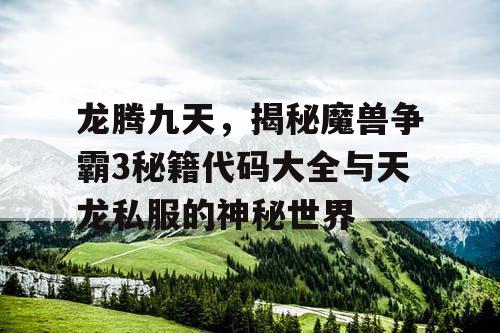 龙腾九天，揭秘魔兽争霸3秘籍代码大全与天龙私服的神秘世界