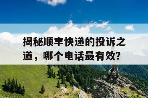 揭秘顺丰快递的投诉之道，哪个电话最有效？