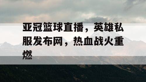 亚冠篮球直播，英雄私服发布网，热血战火重燃