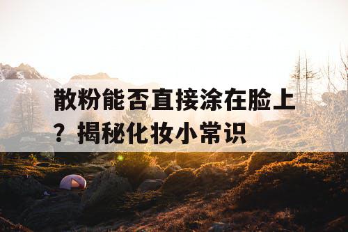 散粉能否直接涂在脸上？揭秘化妆小常识