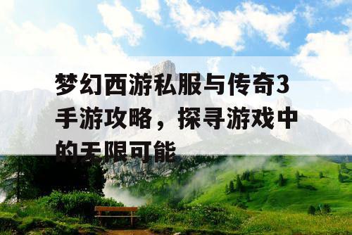 梦幻西游私服与传奇3手游攻略，探寻游戏中的无限可能