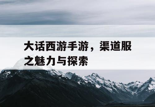 大话西游手游，渠道服之魅力与探索