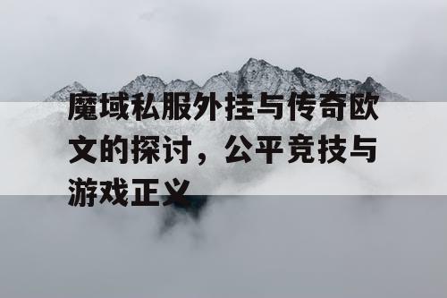 魔域私服外挂与传奇欧文的探讨，公平竞技与游戏正义