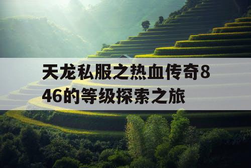 天龙私服之热血传奇846的等级探索之旅