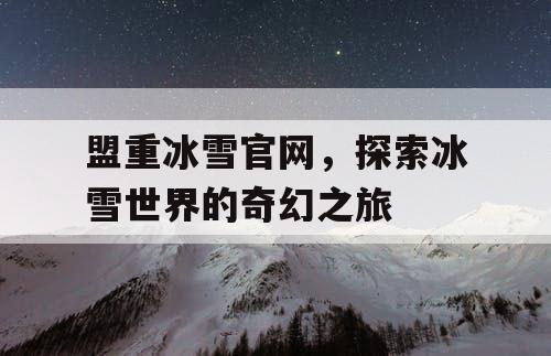 盟重冰雪官网，探索冰雪世界的奇幻之旅