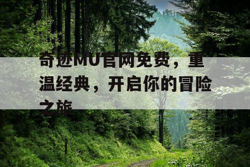 奇迹MU官网免费，重温经典，开启你的冒险之旅