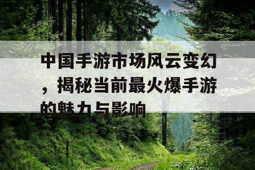 中国手游市场风云变幻，揭秘当前最火爆手游的魅力与影响