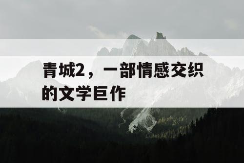 青城2，一部情感交织的文学巨作