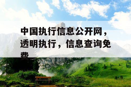 中国执行信息公开网，透明执行，信息查询免费
