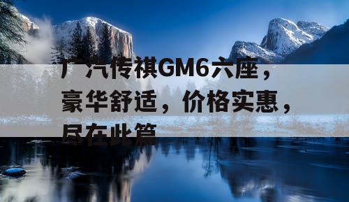 广汽传祺GM6六座，豪华舒适，价格实惠，尽在此篇
