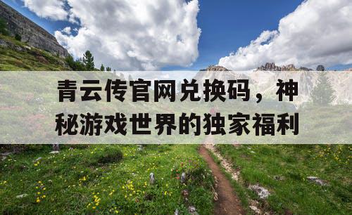青云传官网兑换码，神秘游戏世界的独家福利