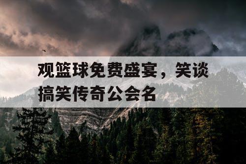 观篮球免费盛宴，笑谈搞笑传奇公会名