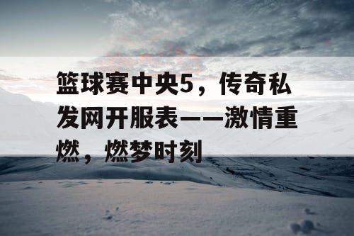篮球赛中央5，传奇私发网开服表——激情重燃，燃梦时刻