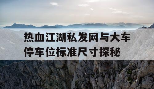 热血江湖私发网与大车停车位标准尺寸探秘