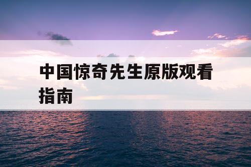 中国惊奇先生原版观看指南