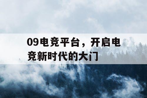 09电竞平台，开启电竞新时代的大门