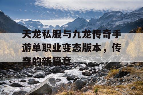 天龙私服与九龙传奇手游单职业变态版本，传奇的新篇章