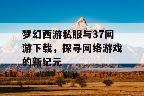 梦幻西游私服与37网游下载，探寻网络游戏的新纪元