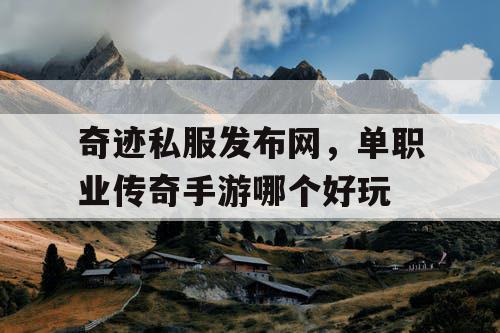 奇迹私服发布网，单职业传奇手游哪个好玩